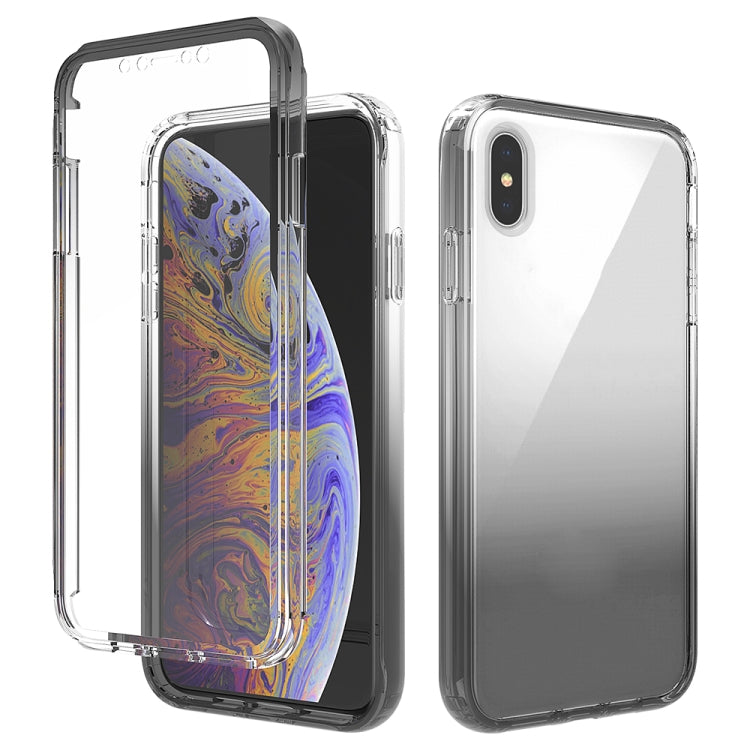 For iPhone XS Max Shockproof  High Transparency Two-color Gradual Change PC+TPU Candy Colors Protective Case