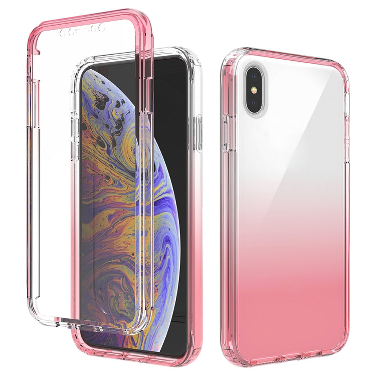 For iPhone XS Max Shockproof  High Transparency Two-color Gradual Change PC+TPU Candy Colors Protective Case