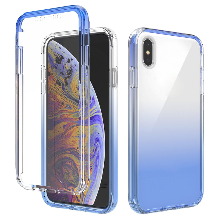 For iPhone XS Max Shockproof  High Transparency Two-color Gradual Change PC+TPU Candy Colors Protective Case