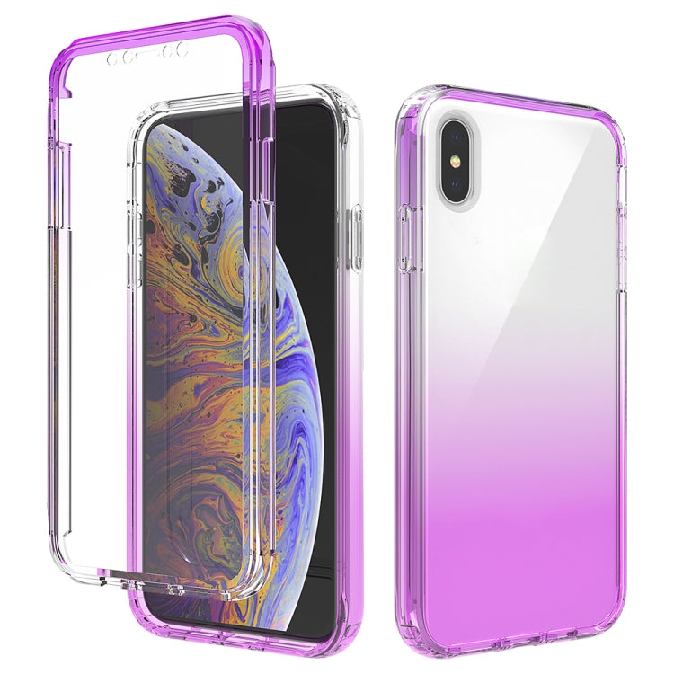 For iPhone XS Max Shockproof  High Transparency Two-color Gradual Change PC+TPU Candy Colors Protective Case