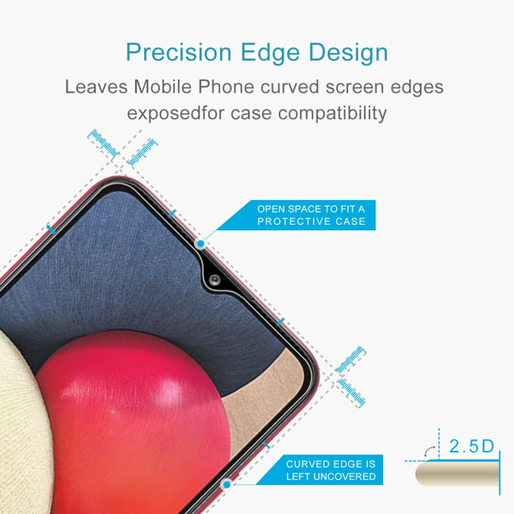 For Samsung Galaxy A02s 50 PCS 0.26mm 9H 2.5D Tempered Glass Film