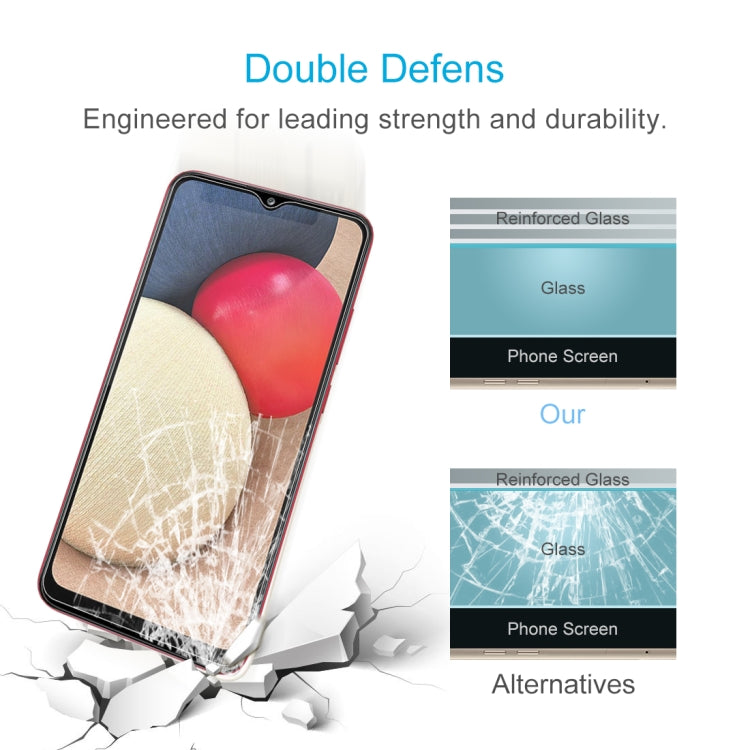 For Samsung Galaxy A02s 50 PCS 0.26mm 9H 2.5D Tempered Glass Film