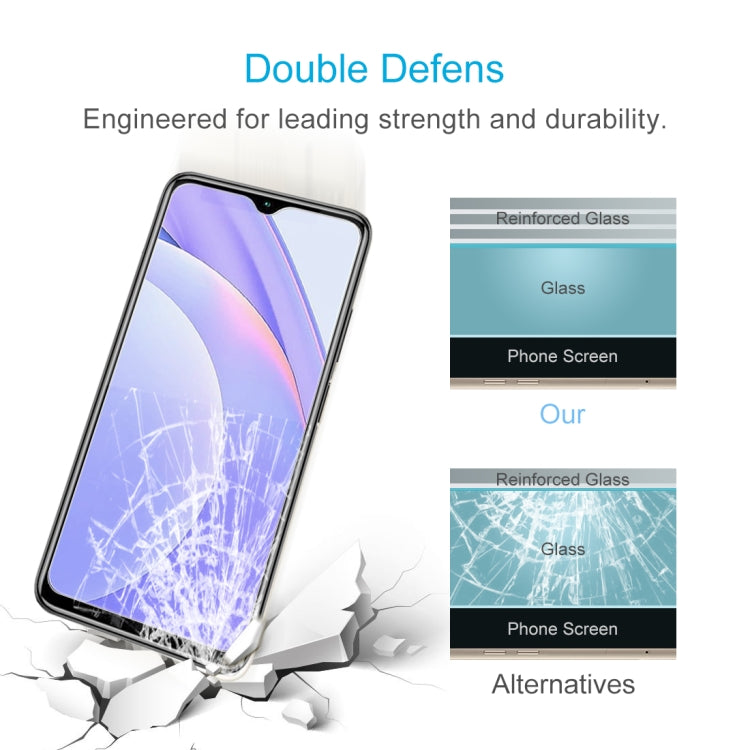 For Xiaomi Redmi Note 9 4G 50 PCS 0.26mm 9H 2.5D Tempered Glass Film