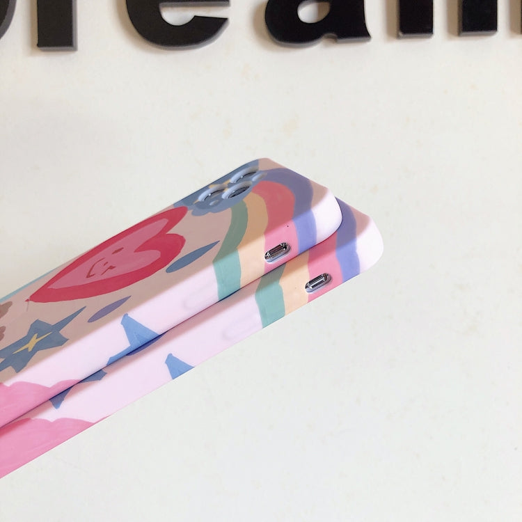 For iPhone 11 Shockproof Liquid TPU Pattern Protective Case with Holder