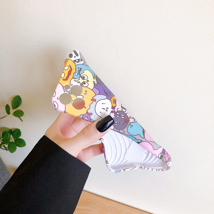 For iPhone 11 Shockproof Liquid TPU Pattern Protective Case with Holder