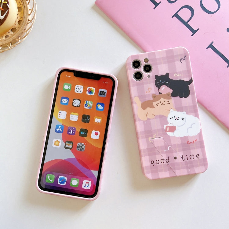 For iPhone 11 Shockproof Liquid TPU Pattern Protective Case with Holder