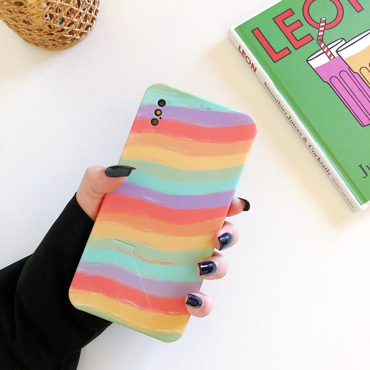For iPhone 11 Pro Max Shockproof Liquid TPU Pattern Protective Case with Holder