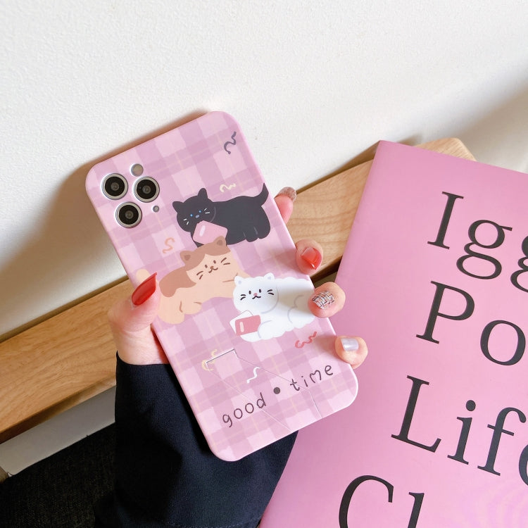 For iPhone 11 Pro Max Shockproof Liquid TPU Pattern Protective Case with Holder