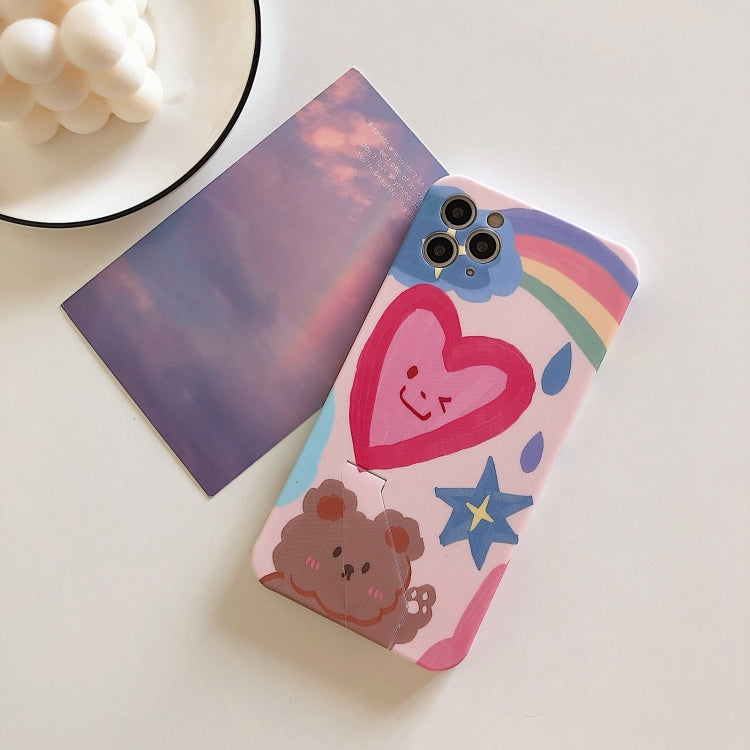 For iPhone 12 Shockproof Liquid TPU Pattern Protective Case with Holder