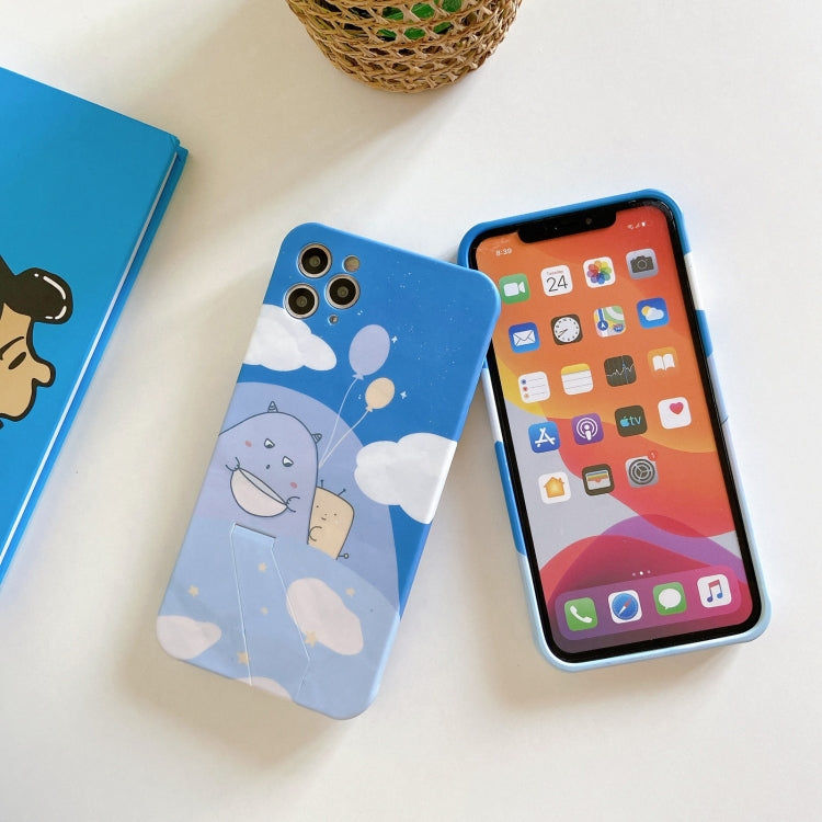 For iPhone 12 Shockproof Liquid TPU Pattern Protective Case with Holder