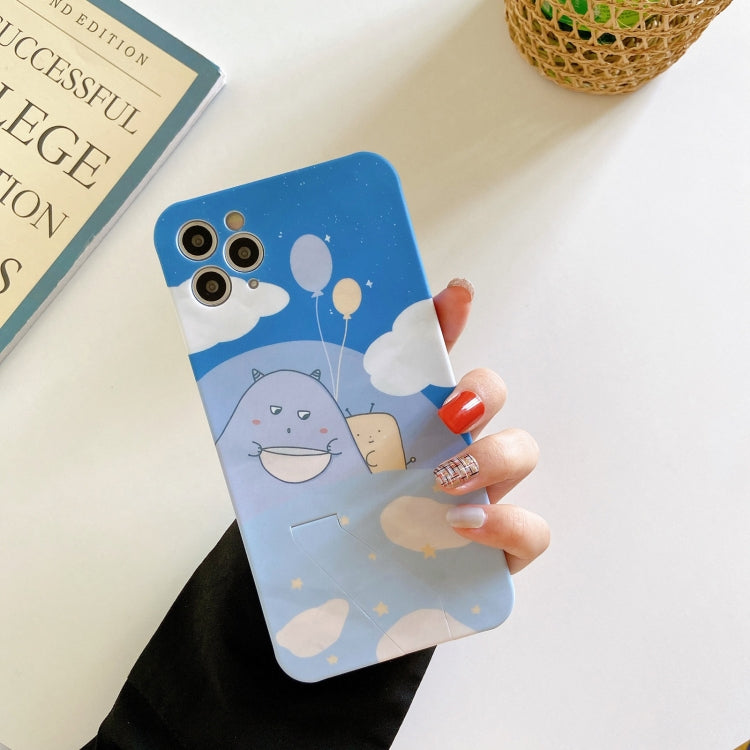 For iPhone 12 Pro Max Shockproof Liquid TPU Pattern Protective Case with Holder