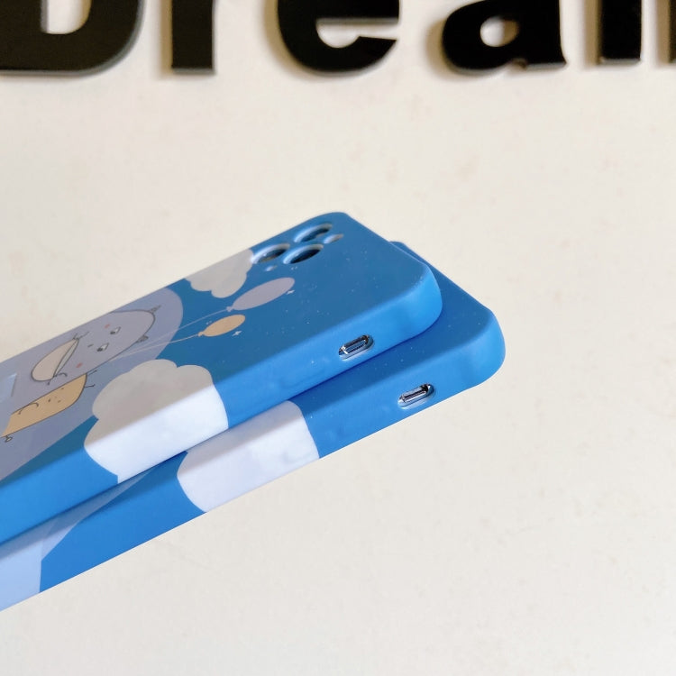 For iPhone 12 Pro Max Shockproof Liquid TPU Pattern Protective Case with Holder