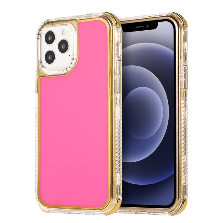 For iPhone 12 / 12 Pro 3 in 1 Dreamland Electroplating Solid Color TPU + Transparent Border Protective Case