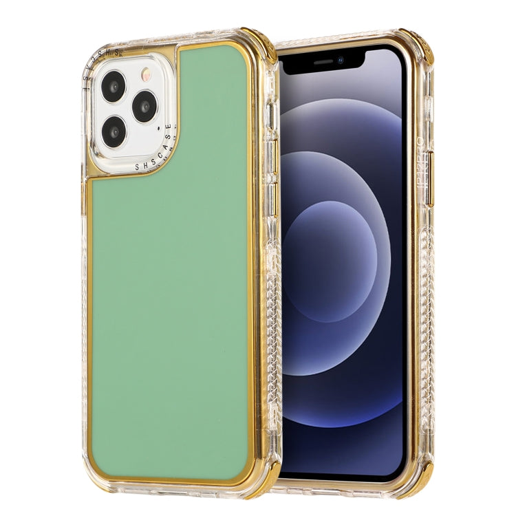 For iPhone 12 Pro Max 3 in 1 Dreamland Electroplating Solid Color TPU + Transparent Border Protective Case