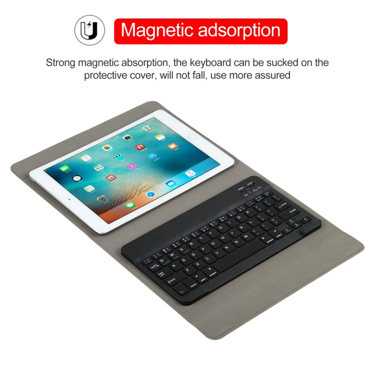 Universal Detachable Bluetooth Keyboard + Leather Tablet Case without Touchpad for iPad 9-10 inch, Specification:Black Keyboard