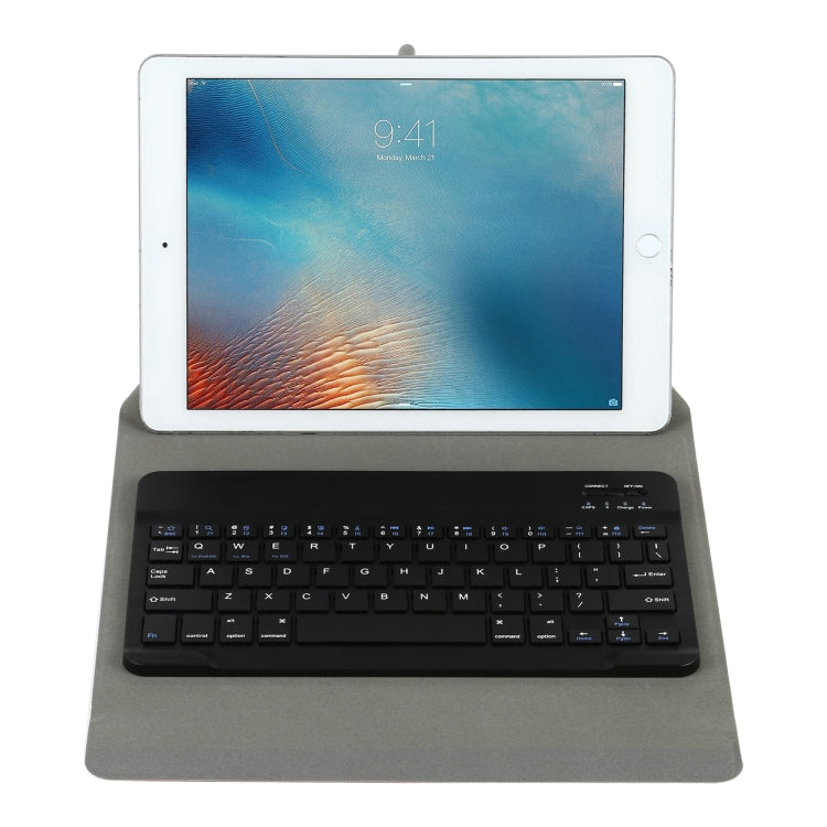 Universal Detachable Bluetooth Keyboard + Leather Tablet Case without Touchpad for iPad 9-10 inch, Specification:Black Keyboard