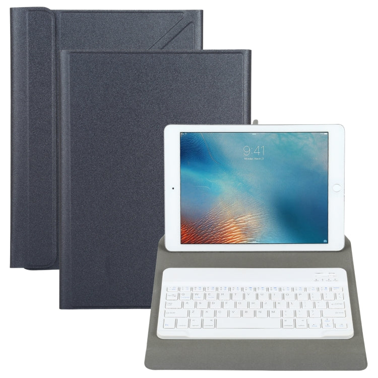 Universal Detachable Bluetooth Keyboard + Leather Tablet Case without Touchpad for iPad 9-10 inch, Specification:White Keyboard