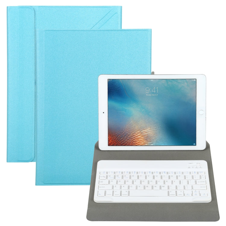 Universal Detachable Bluetooth Keyboard + Leather Tablet Case without Touchpad for iPad 9-10 inch, Specification:White Keyboard