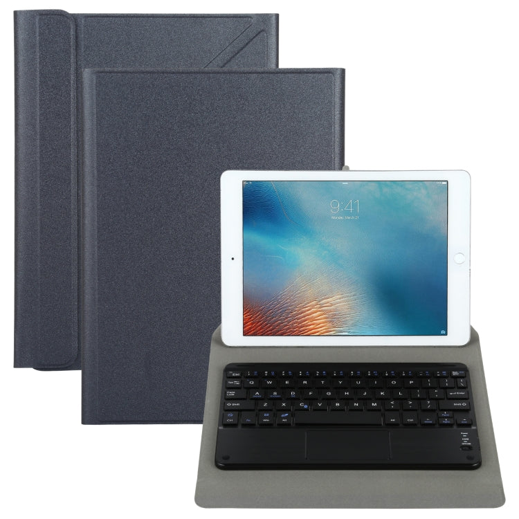 Universal Detachable Bluetooth Keyboard + Leather Tablet Case with Touchpad for iPad 9-10 inch, Specification:Black Keyboard