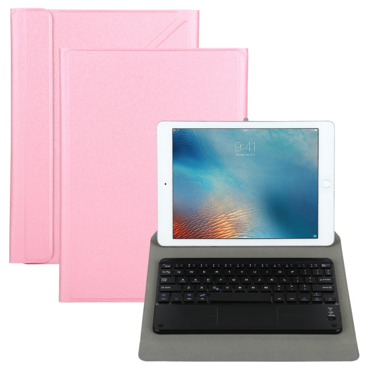 Universal Detachable Bluetooth Keyboard + Leather Tablet Case with Touchpad for iPad 9-10 inch, Specification:Black Keyboard