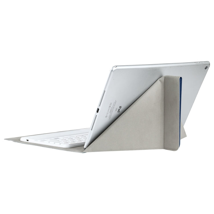 Universal Detachable Bluetooth Keyboard + Leather Tablet Case with Touchpad for iPad 9-10 inch, Specification:White Keyboard