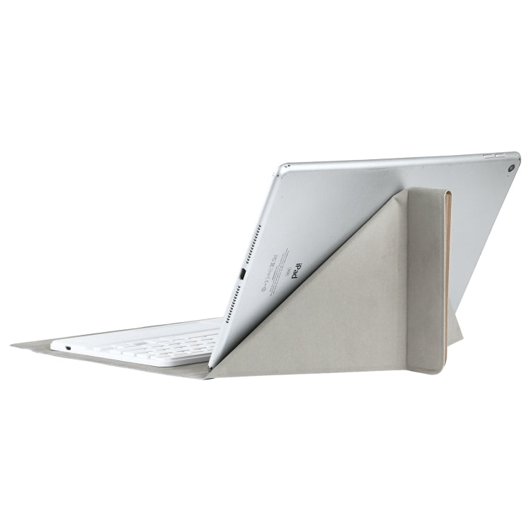 Universal Detachable Bluetooth Keyboard + Leather Tablet Case with Touchpad for iPad 9-10 inch, Specification:White Keyboard
