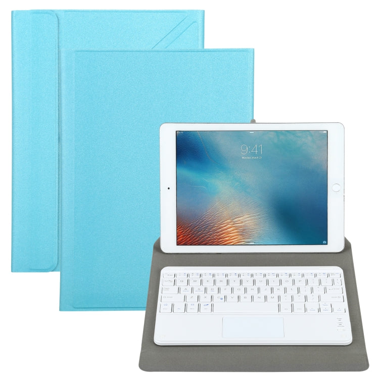 Universal Detachable Bluetooth Keyboard + Leather Tablet Case with Touchpad for iPad 9-10 inch, Specification:White Keyboard