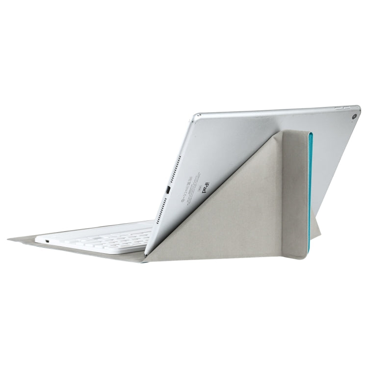Universal Detachable Bluetooth Keyboard + Leather Tablet Case with Touchpad for iPad 9-10 inch, Specification:White Keyboard