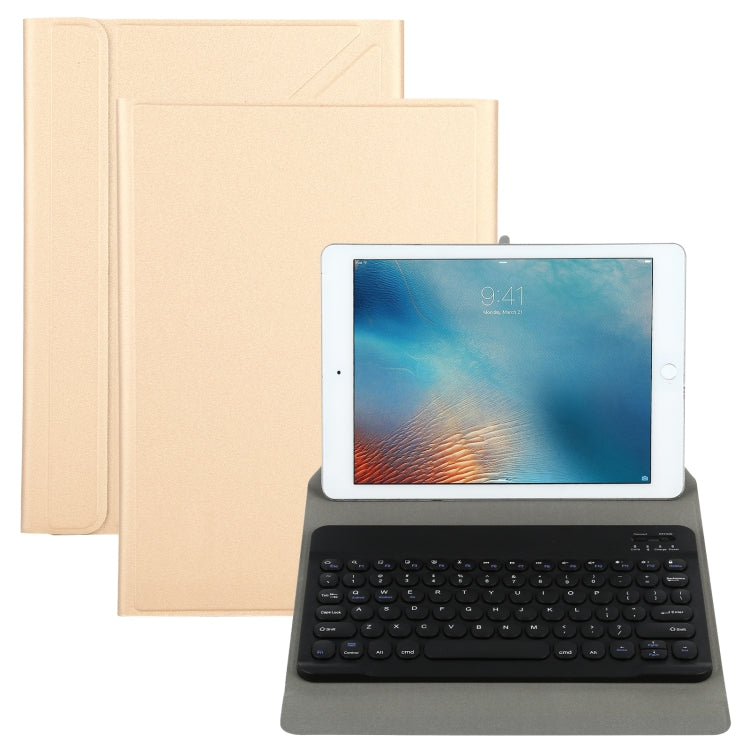 Universal Round Keys Detachable Bluetooth Keyboard + Leather Tablet Case without Touchpad for iPad 9-10 inch, Specification:Black Keyboard