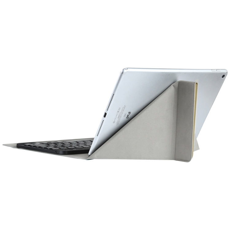 Universal Round Keys Detachable Bluetooth Keyboard + Leather Tablet Case without Touchpad for iPad 9-10 inch, Specification:Black Keyboard