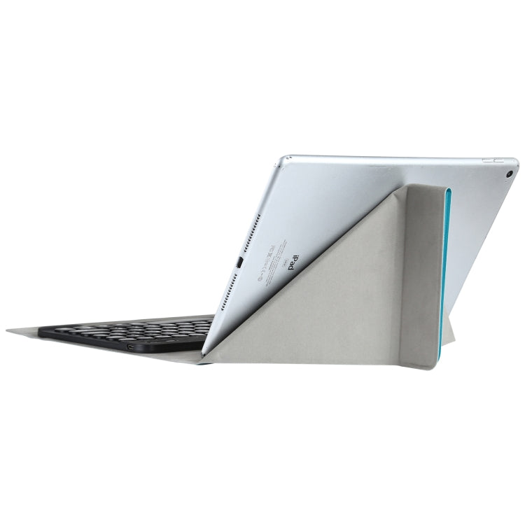 Universal Round Keys Detachable Bluetooth Keyboard + Leather Tablet Case without Touchpad for iPad 9-10 inch, Specification:Black Keyboard