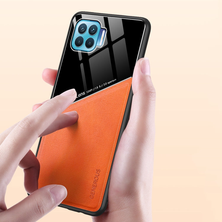 For OPPO F17 Pro / A93 / F17 / A73 (2020) All-inclusive Leather + Organic Glass Protective Case with Metal Iron Sheet