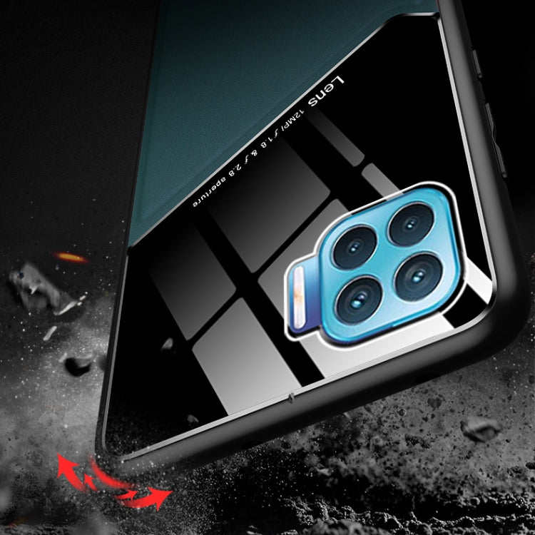 For OPPO F17 Pro / A93 / F17 / A73 (2020) All-inclusive Leather + Organic Glass Protective Case with Metal Iron Sheet