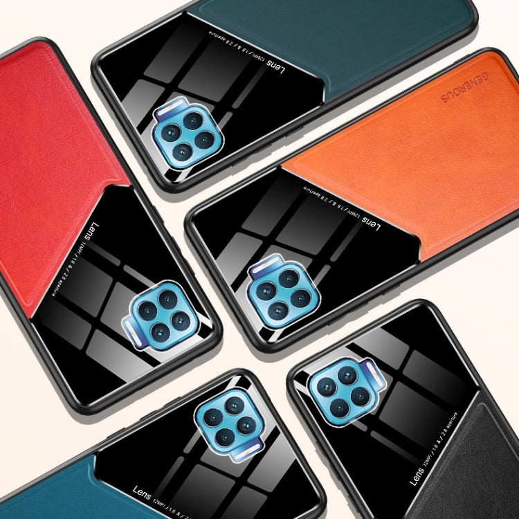 For OPPO F17 Pro / A93 / F17 / A73 (2020) All-inclusive Leather + Organic Glass Protective Case with Metal Iron Sheet