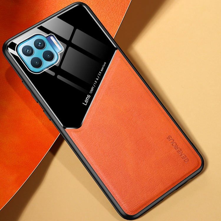 For OPPO F17 Pro / A93 / F17 / A73 (2020) All-inclusive Leather + Organic Glass Protective Case with Metal Iron Sheet
