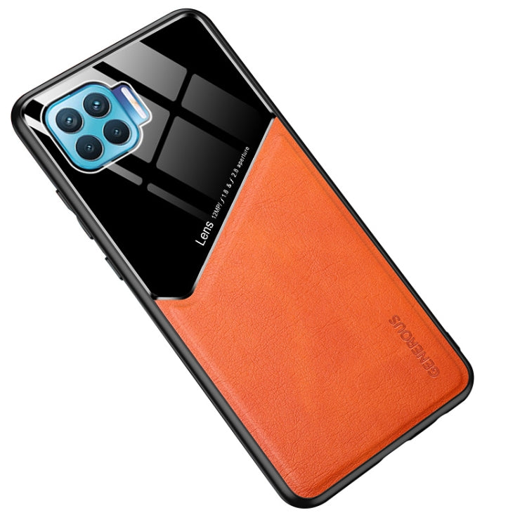 For OPPO F17 Pro / A93 / F17 / A73 (2020) All-inclusive Leather + Organic Glass Protective Case with Metal Iron Sheet