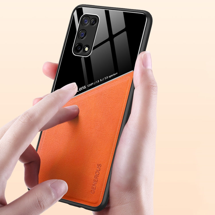 For OPPO Realme V5 All-inclusive Leather + Organic Glass Protective Case with Metal Iron Sheet