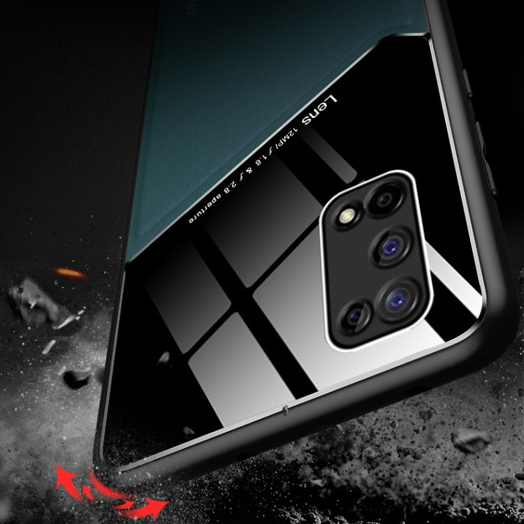 For OPPO Realme V5 All-inclusive Leather + Organic Glass Protective Case with Metal Iron Sheet