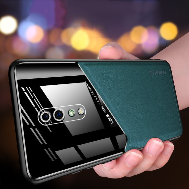 For OPPO Reno Z All-inclusive Leather + Organic Glass Protective Case with Metal Iron Sheet