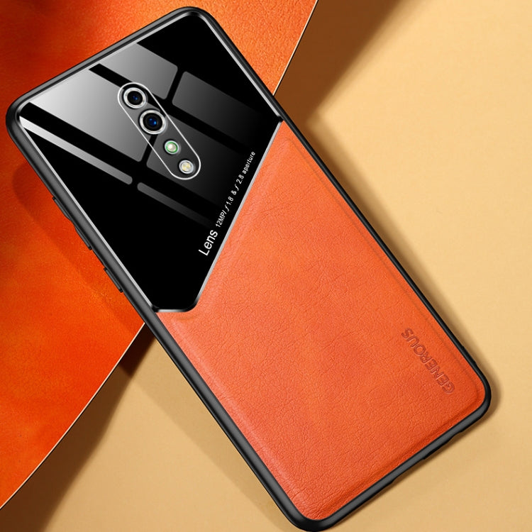 For OPPO Reno Z All-inclusive Leather + Organic Glass Protective Case with Metal Iron Sheet