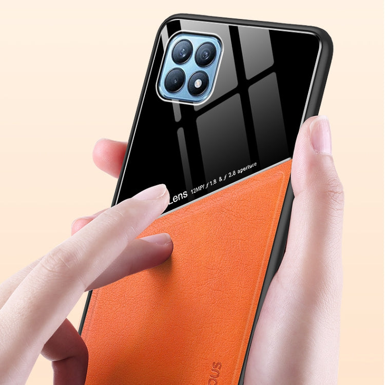 For OPPO Reno4 SE All-inclusive Leather + Organic Glass Protective Case with Metal Iron Sheet