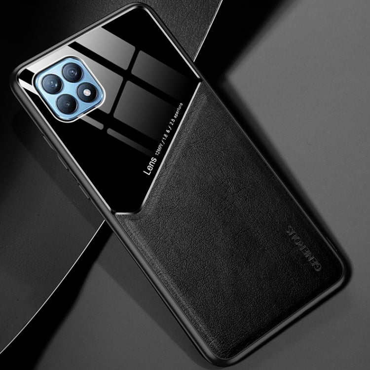 For OPPO Reno4 SE All-inclusive Leather + Organic Glass Protective Case with Metal Iron Sheet
