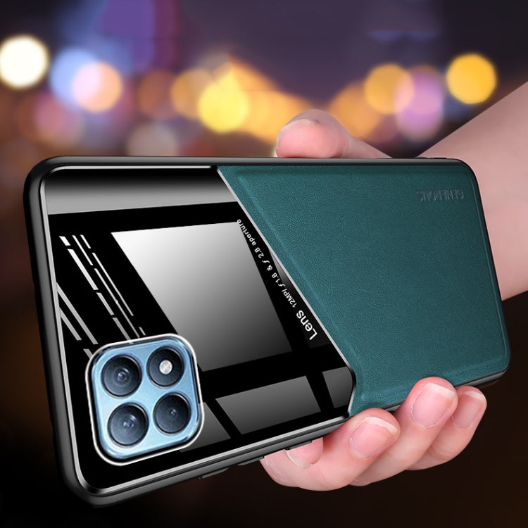For OPPO Reno4 SE All-inclusive Leather + Organic Glass Protective Case with Metal Iron Sheet