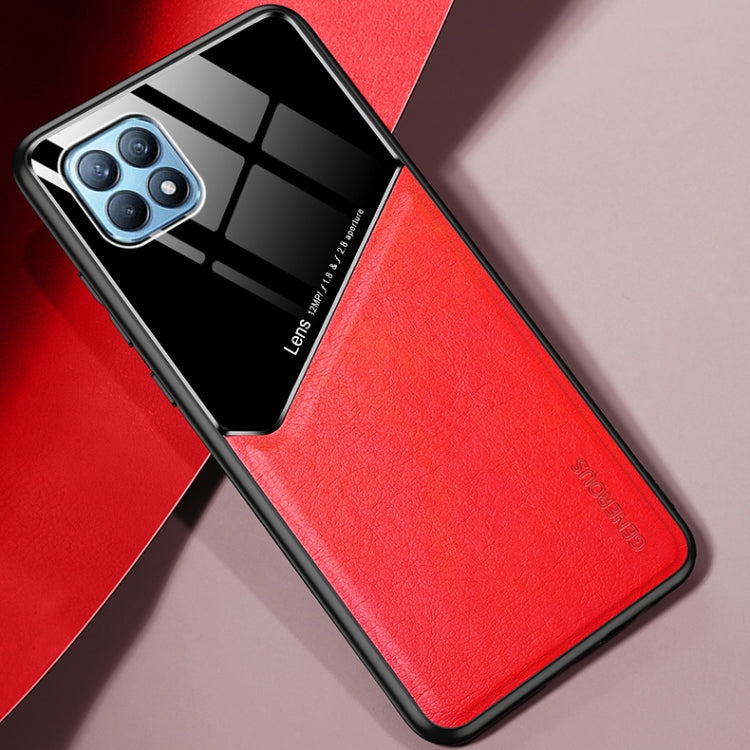 For OPPO Reno4 SE All-inclusive Leather + Organic Glass Protective Case with Metal Iron Sheet