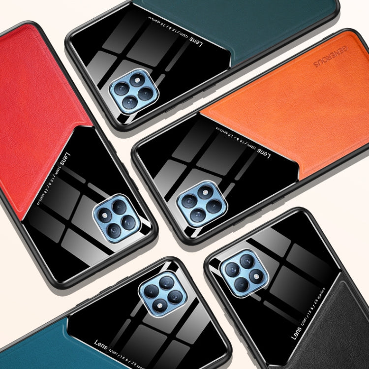 For OPPO Reno4 SE All-inclusive Leather + Organic Glass Protective Case with Metal Iron Sheet