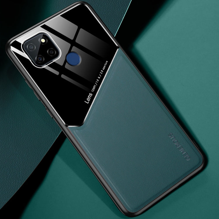 For OPPO Realme V3 All-inclusive Leather + Organic Glass Protective Case with Metal Iron Sheet