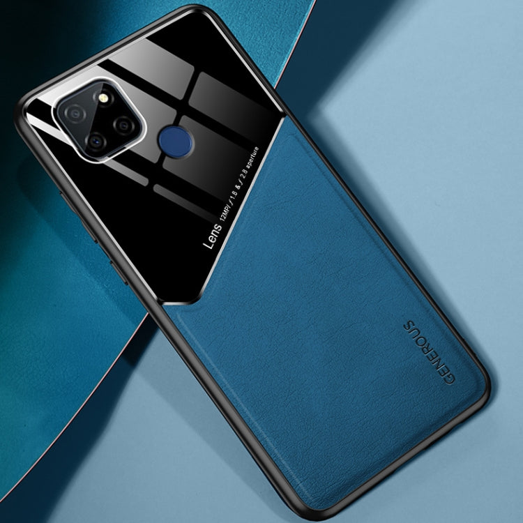 For OPPO Realme V3 All-inclusive Leather + Organic Glass Protective Case with Metal Iron Sheet