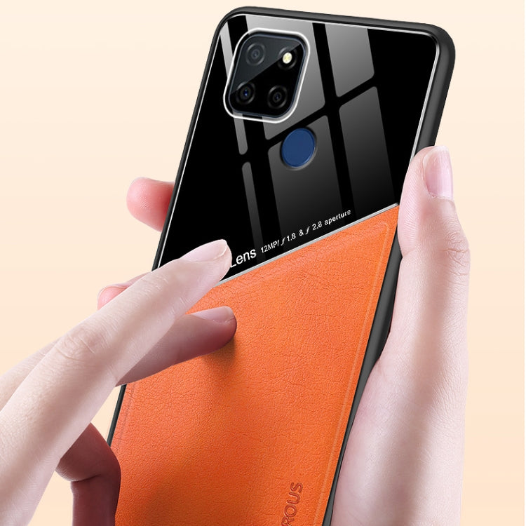 For OPPO Realme V3 All-inclusive Leather + Organic Glass Protective Case with Metal Iron Sheet