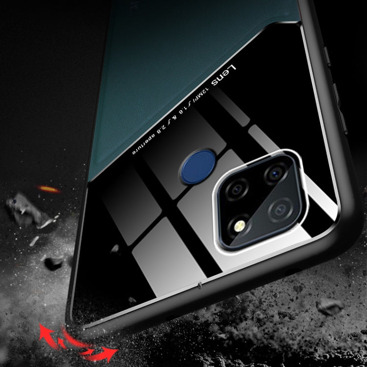 For OPPO Realme V3 All-inclusive Leather + Organic Glass Protective Case with Metal Iron Sheet
