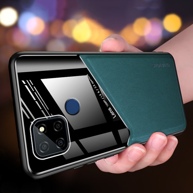 For OPPO Realme V3 All-inclusive Leather + Organic Glass Protective Case with Metal Iron Sheet